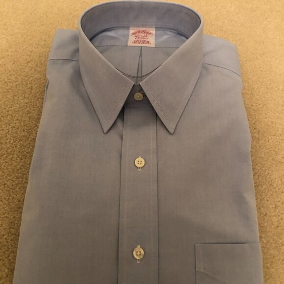 Classic,  Light blue Brooks Brothers non-iron Dress Shirt 16 1/2 x 35 - Picture 10 of 11